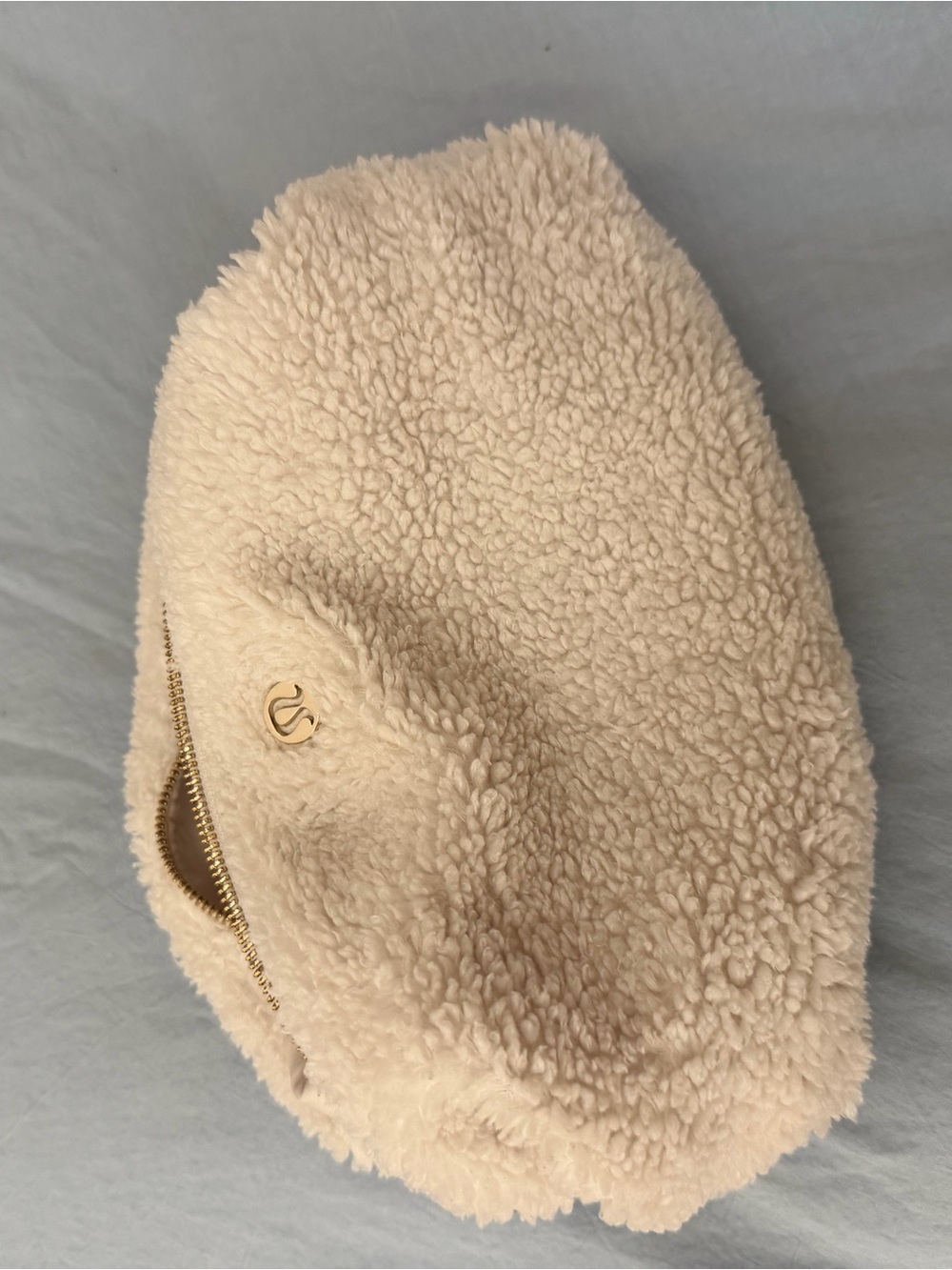 Lululemon Sherpa Fuzzy Cream Cosmetic Pouch